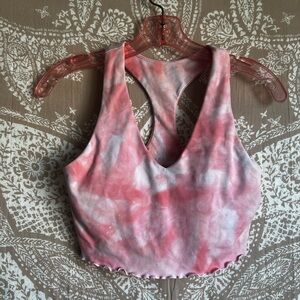 SALE Carbon38 Pink Tie Dye Cropped Tank Sport Bra